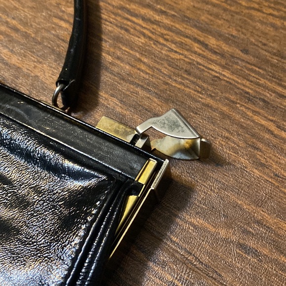 VINTAGE Fashion European Leather Handbag, Made in Paris, Black - Picture 6 of 10